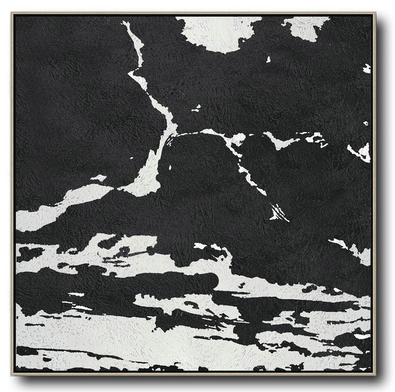 Extra Large Canvas Art,Oversized Minimal Black And White Painting,Acrylic Painting Large Wall Art #M1M2